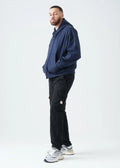 Navy Blue Oversized Heavyweight Full-Zip Sweatshirt