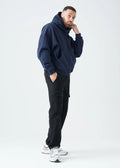 Navy Blue Oversized Heavyweight Full-Zip Sweatshirt