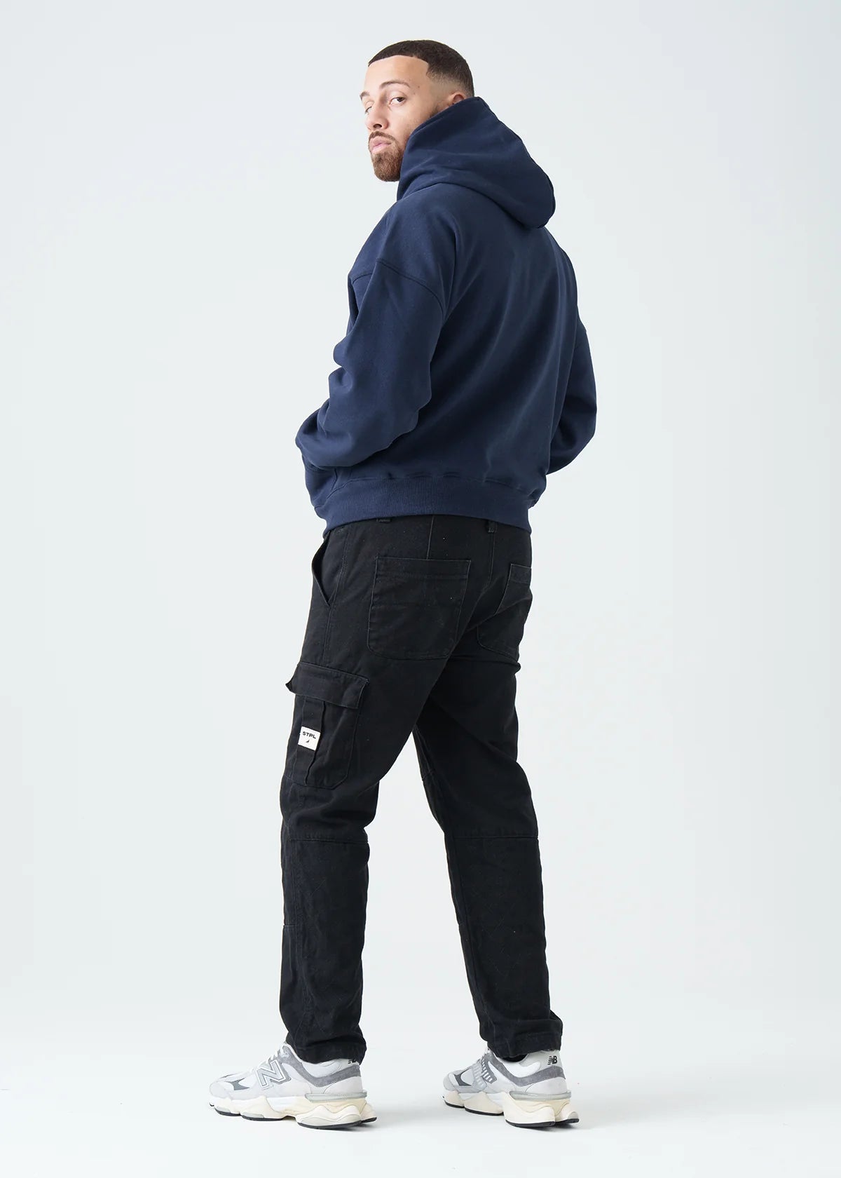 Navy Blue Oversized Heavyweight Full-Zip Sweatshirt