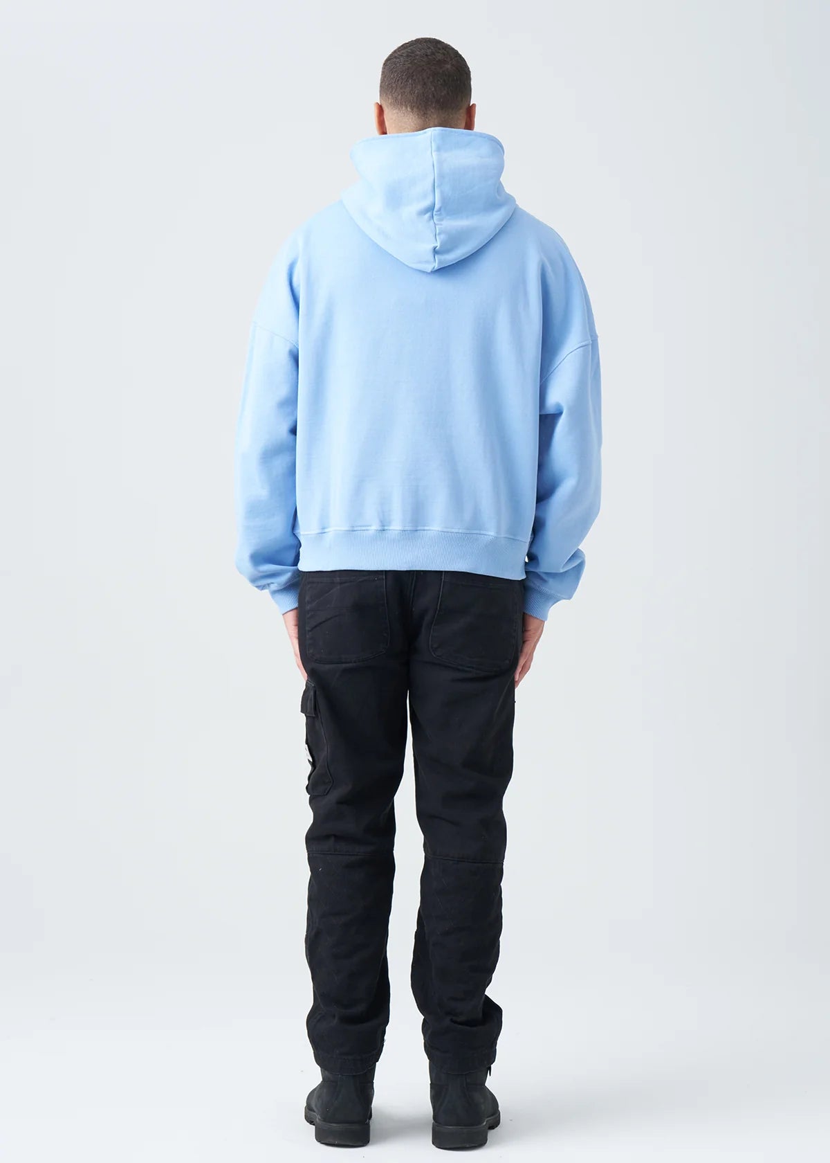 14 OZ Powder Blue Full-Zip Fleece Hoodie