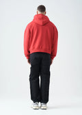 Red Oversized Heavyweight Full-Zip Sweatshirt