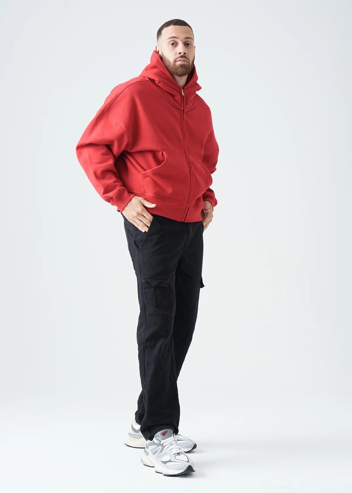Red 14 OZ Full-Zip Fleece Hoodie