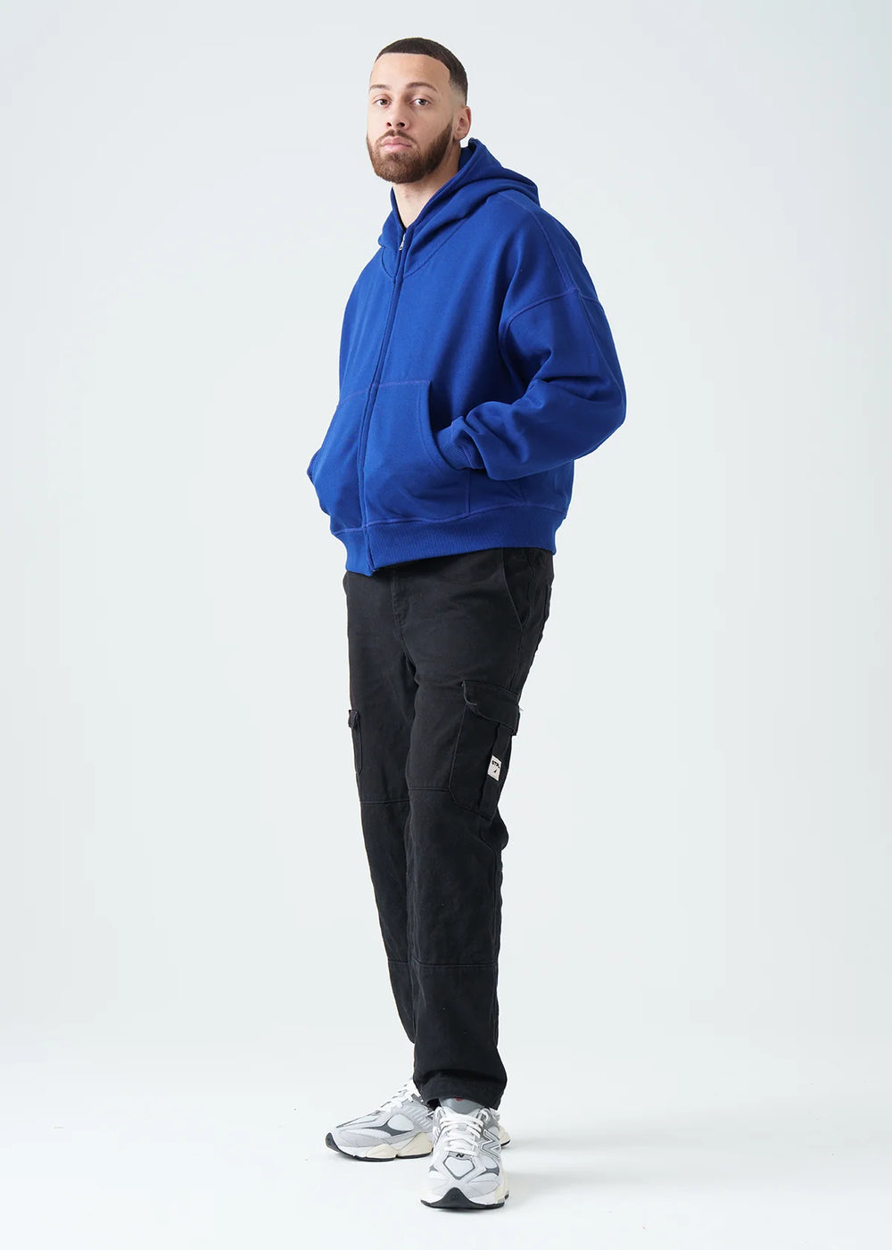 Royal Blue Oversized Heavyweight Full-Zip Sweatshirt