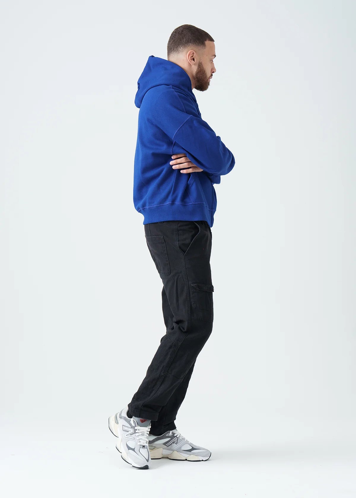 14 OZ Royal Blue Oversized Full-Zip Fleece Hoodie