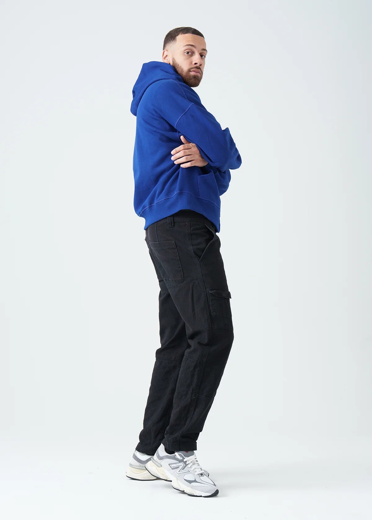 14 OZ Royal Blue Oversized Full-Zip Fleece Hoodie