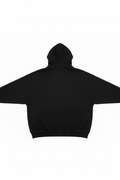 14 OZ Black Hoodie Back Flat Lay