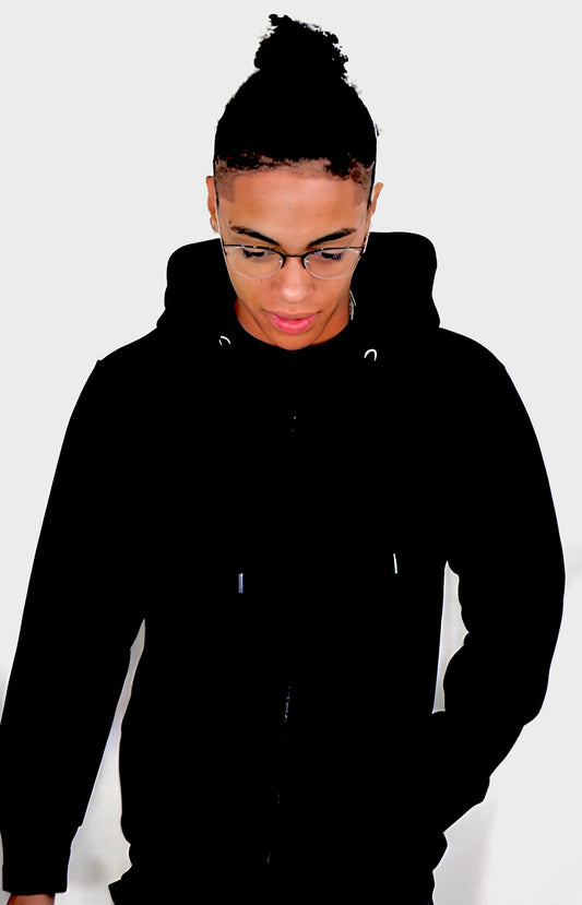 Black Heavy Blend Zip-Up Fleece Hooded SweatShirt