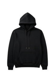 12 OZ Black Tight Fleece Hooded Sweatshirt