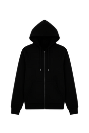 10 OZ Black Heavyweight Zip-Up Hoodie