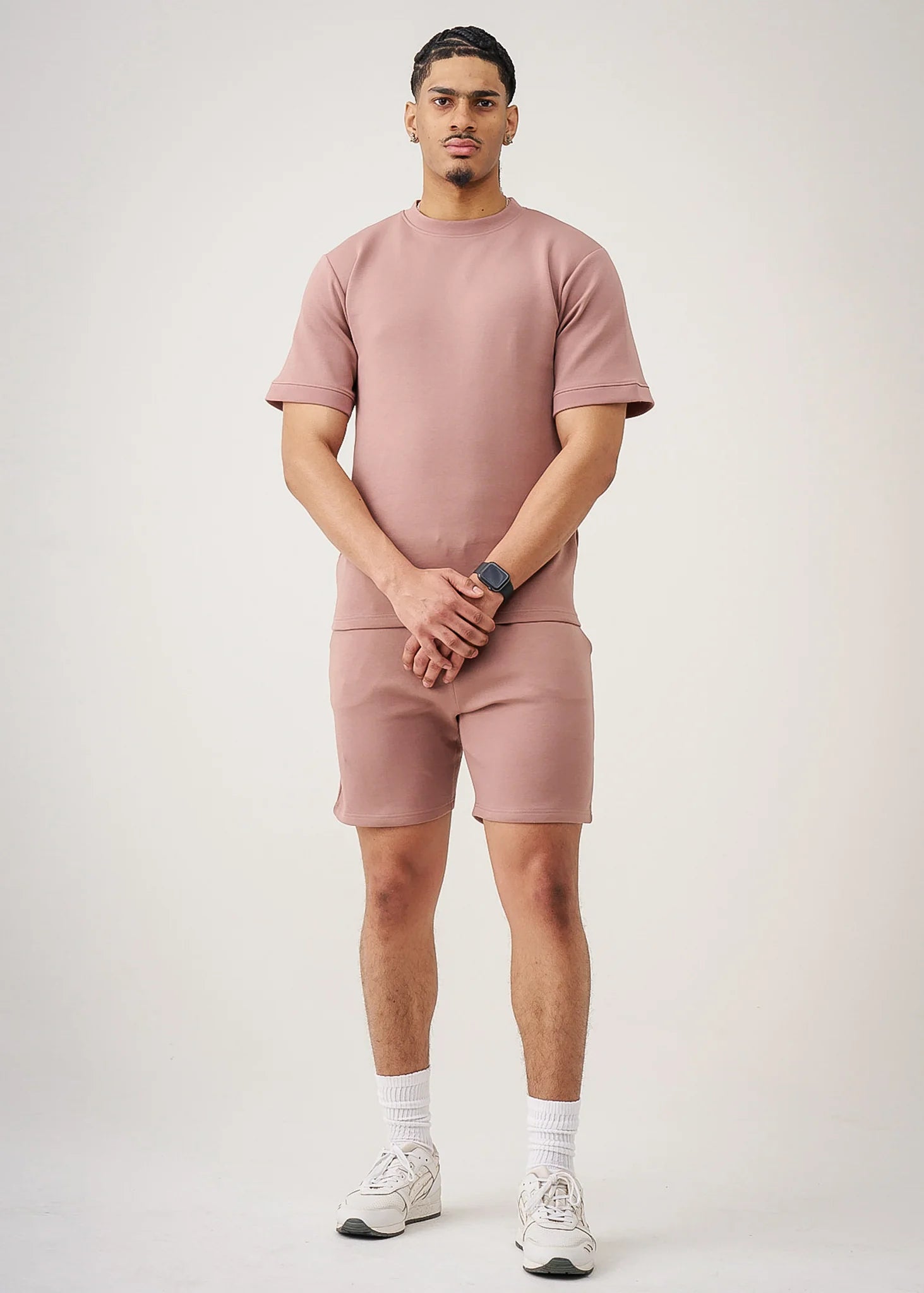 12 OZ Pink Heatguard Interlock Lycra T-Shirt Short Set