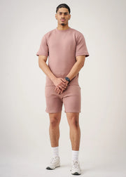 12 OZ Pink Heatguard Interlock Lycra T-Shirt Short Set