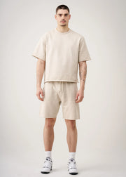 11 OZ Sand French Terry Garment Dye Raw Edge Short Set