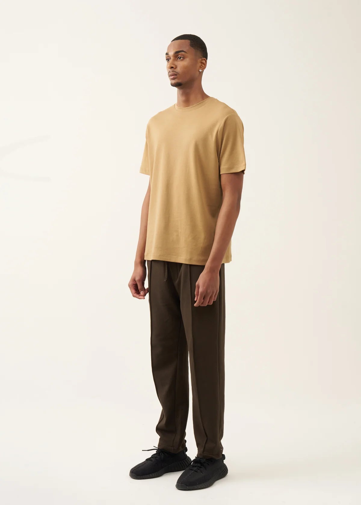 10 OZ Brown 3D Stitch Open Bottom Fleece Sweatpant