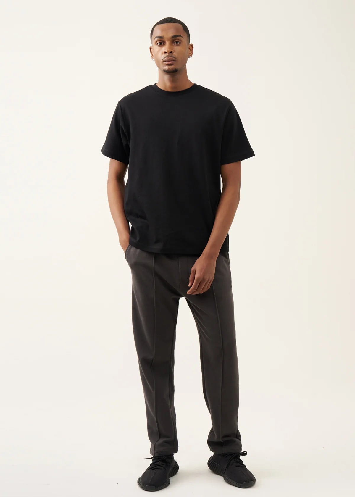 10 OZ Dark Gray 3D Stitch Open Bottom Fleece Sweatpant