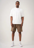 Brown 12 Ounce Garment Dye Interlock Cargo Shorts