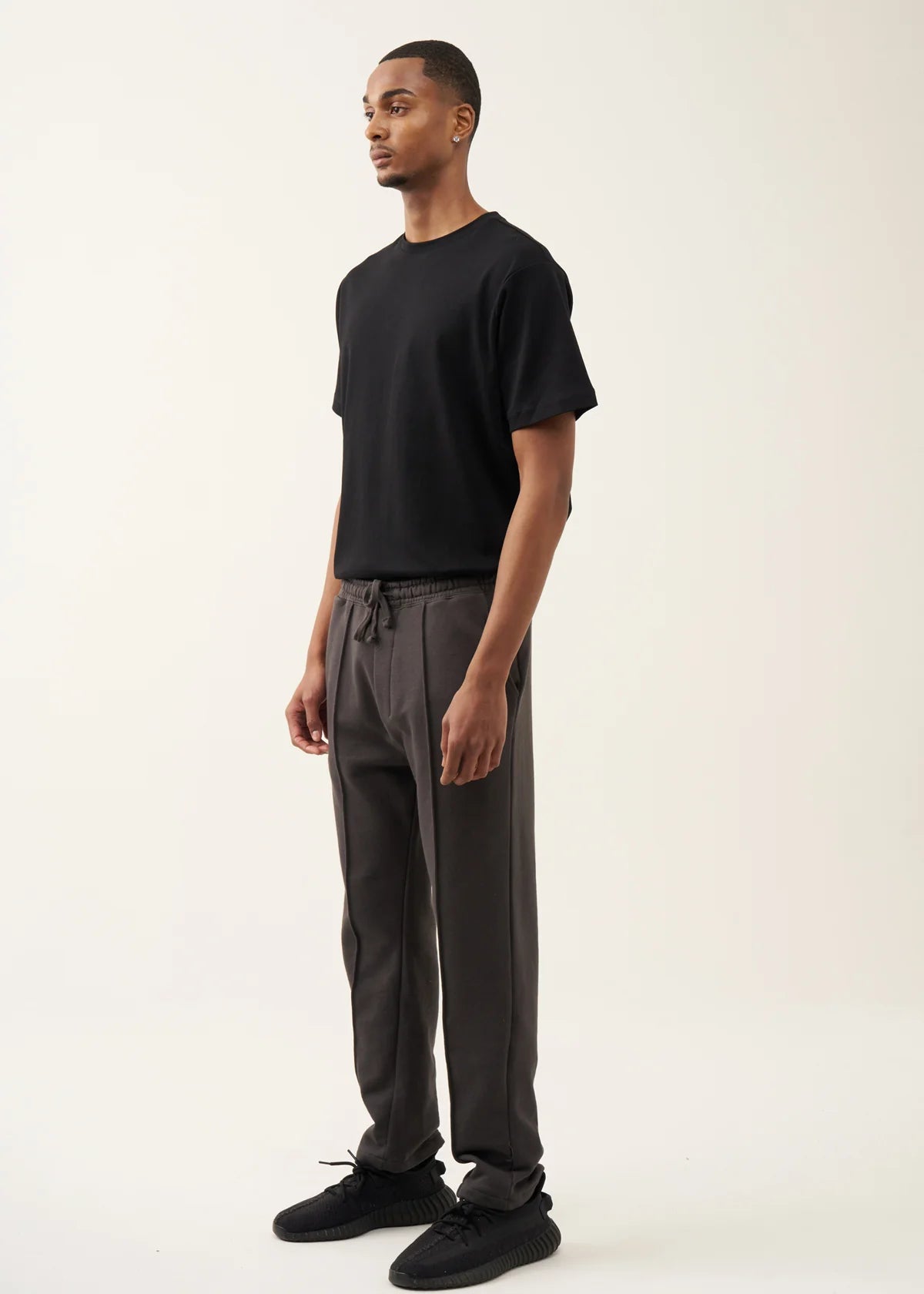 10 OZ Dark Gray 3D Stitch Open Bottom Fleece Sweatpant