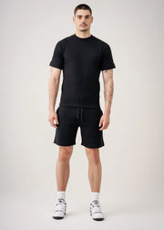 12 OZ Black Heatguard Interlock Lycra T-Shirt Short Set
