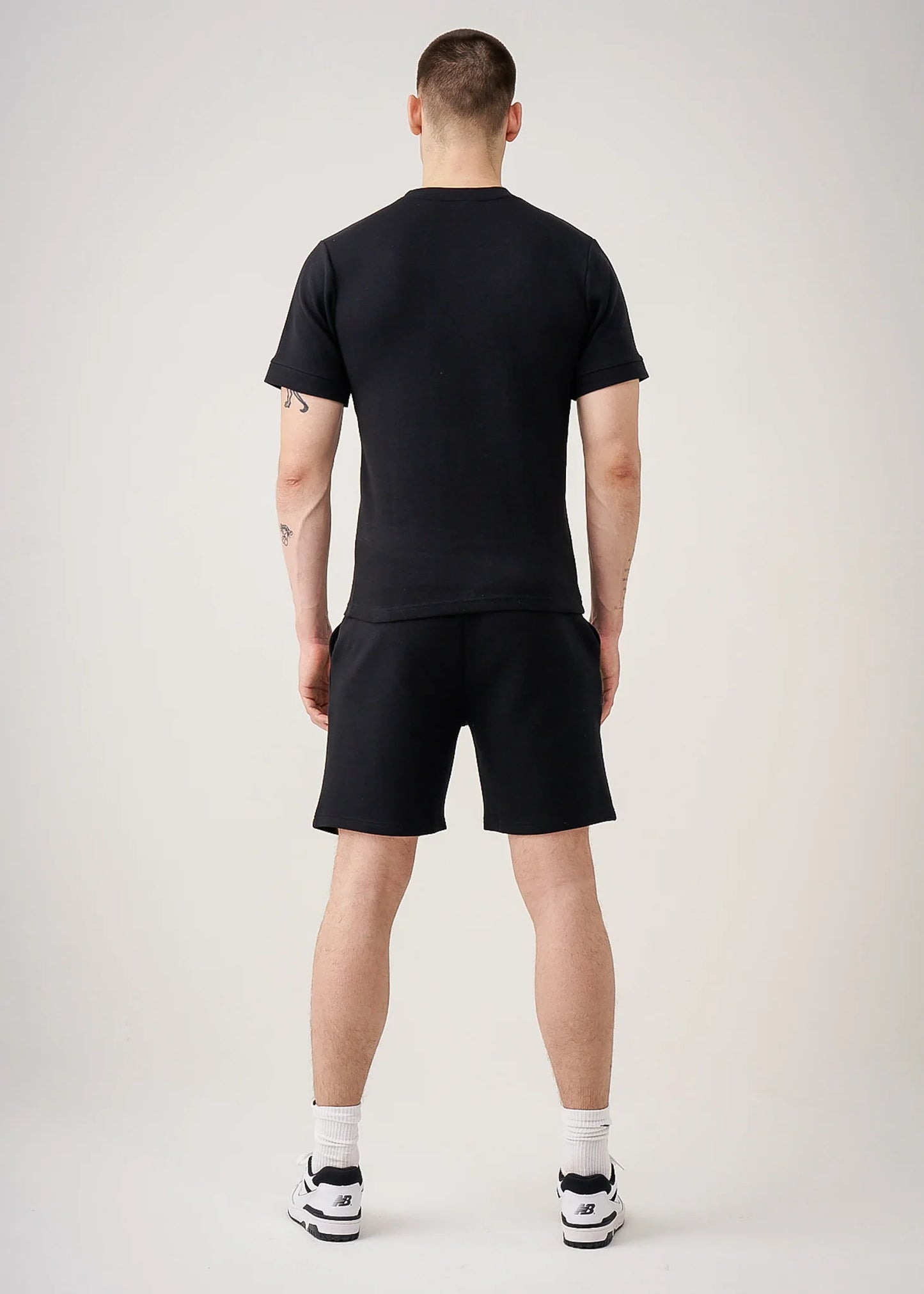 Black 12 Ounce Heatguard Interlock Lycra T-Shirt Short Set
