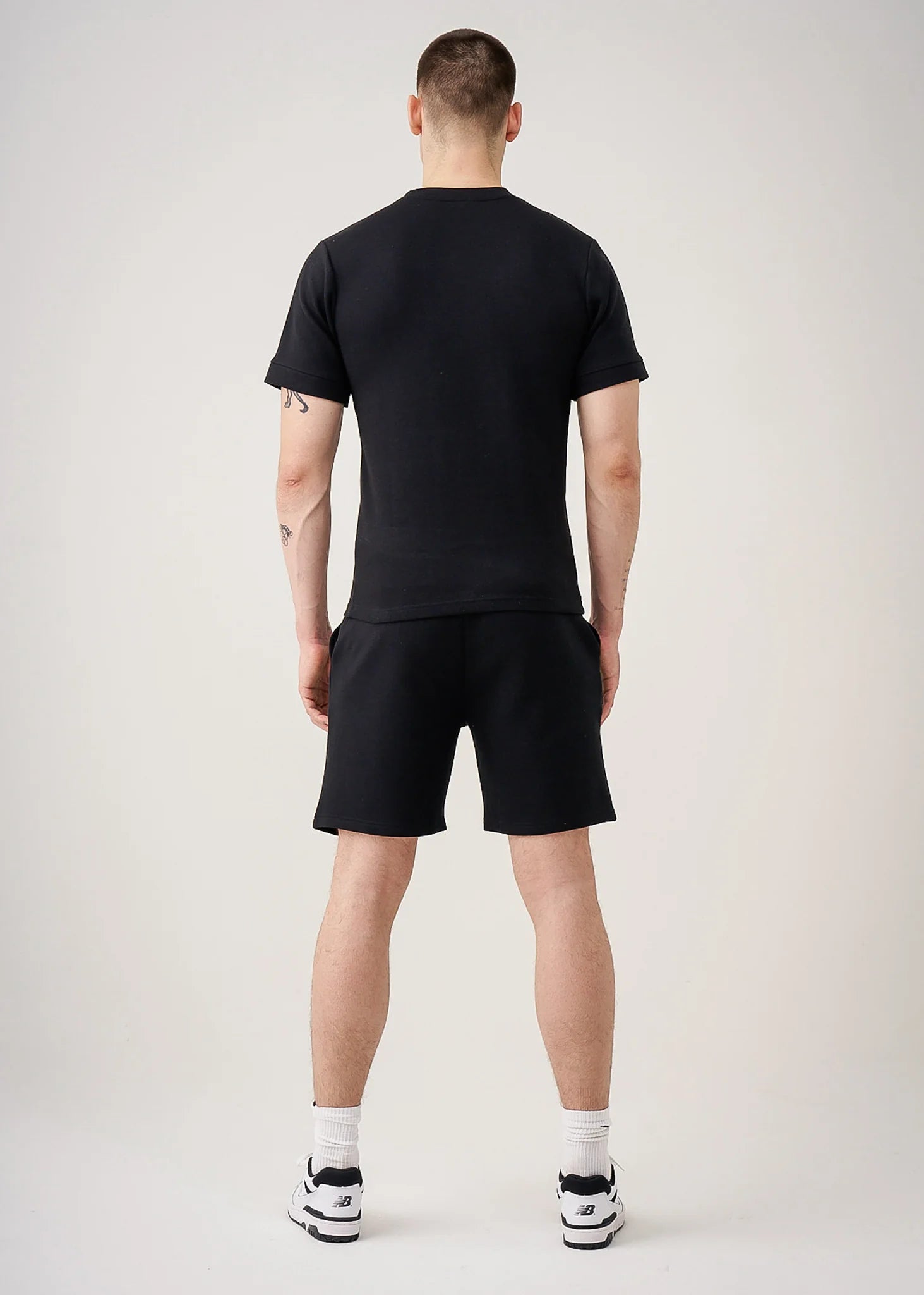 12 OZ Black Heatguard Interlock Lycra T-Shirt Short Set