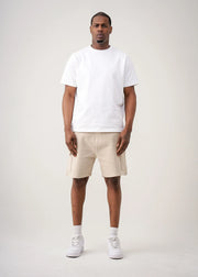 14 OZ Beige Garment Dye Interlock Cargo Short