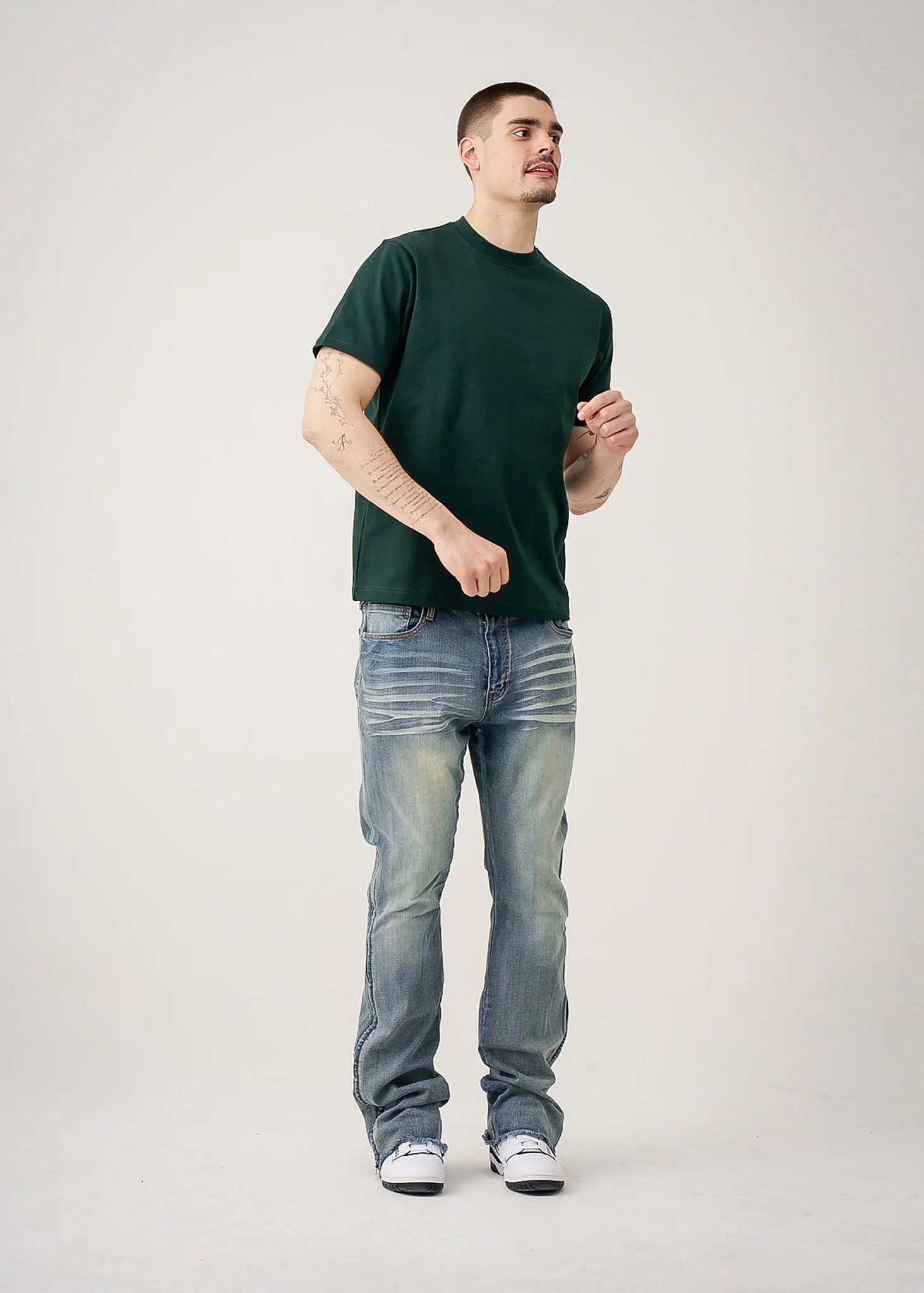 10 OZ Dark Green Heavyweight Cotton T-Shirt