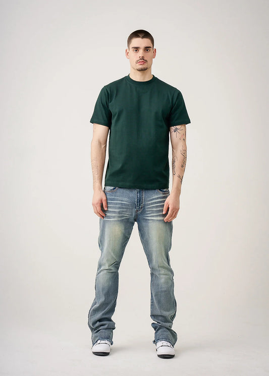 10 OZ Dark Green Heavyweight Cotton T-Shirt
