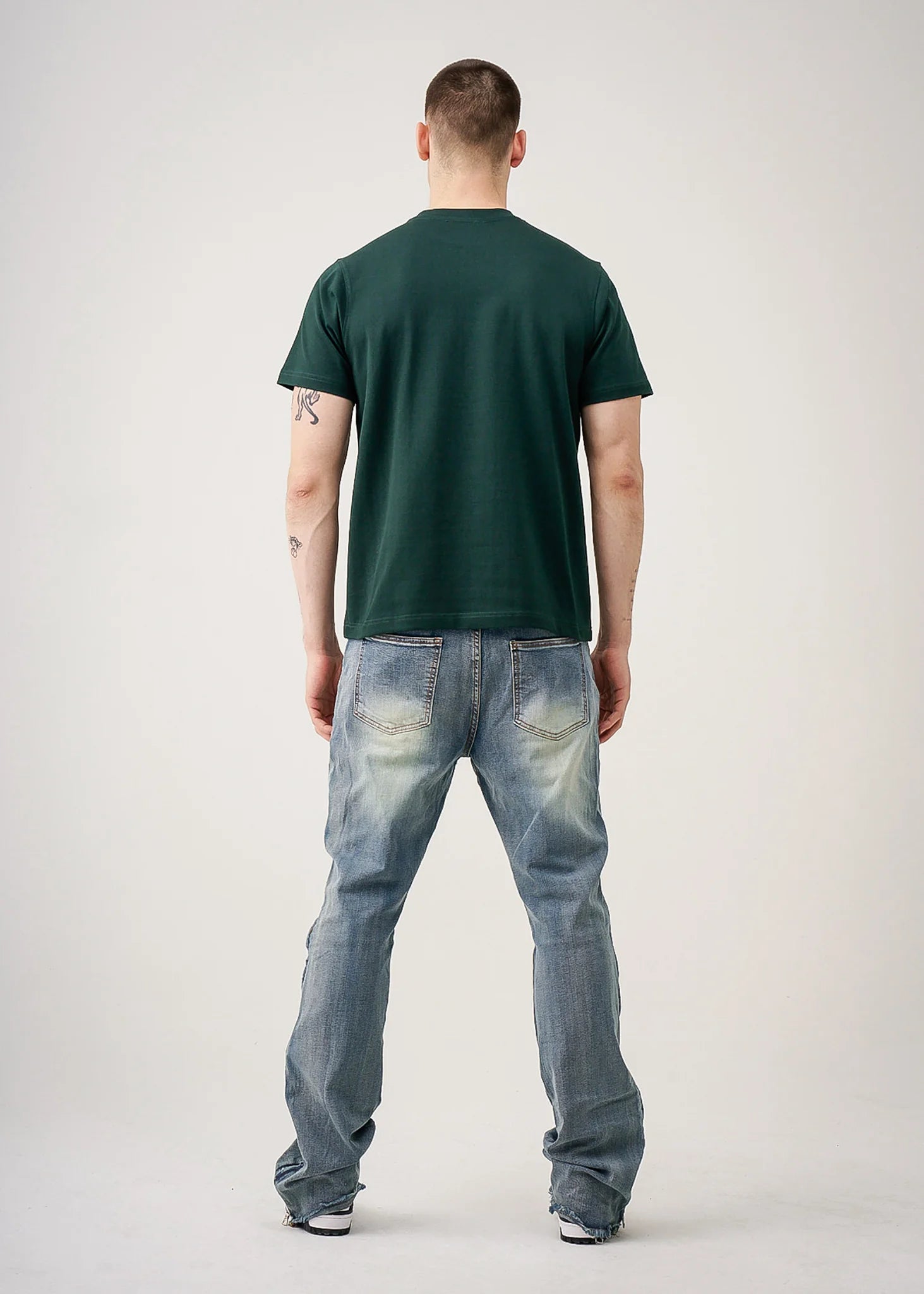 10 OZ Dark Green Heavyweight Cotton T-Shirt