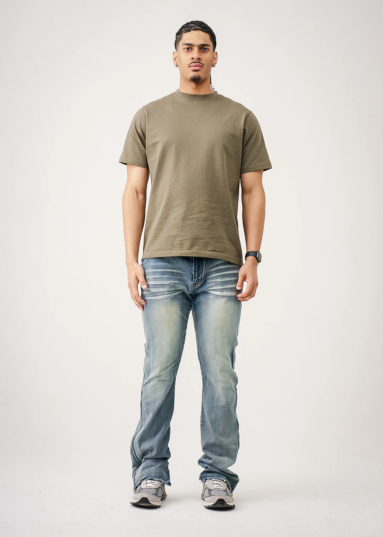 10 OZ Khaki Heavyweight Cotton T-Shirt