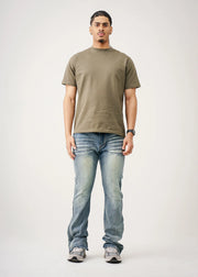 10 OZ Khaki Heavyweight Cotton T-Shirt