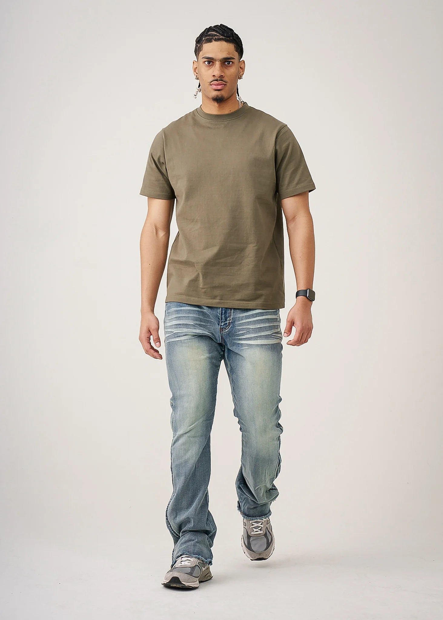 10 OZ Khaki Heavyweight Cotton T-Shirt