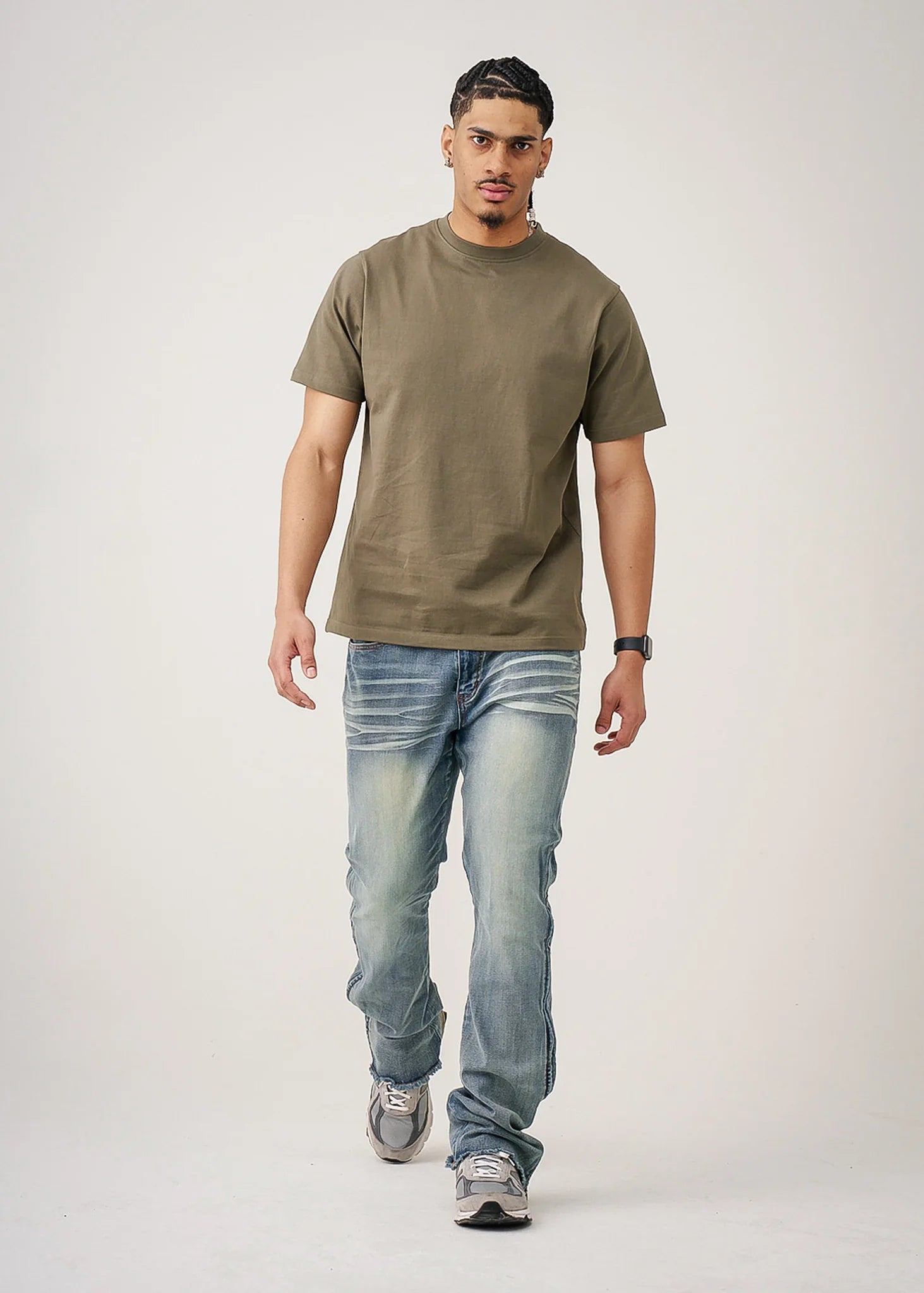 10 OZ Khaki Heavyweight Cotton T-Shirt