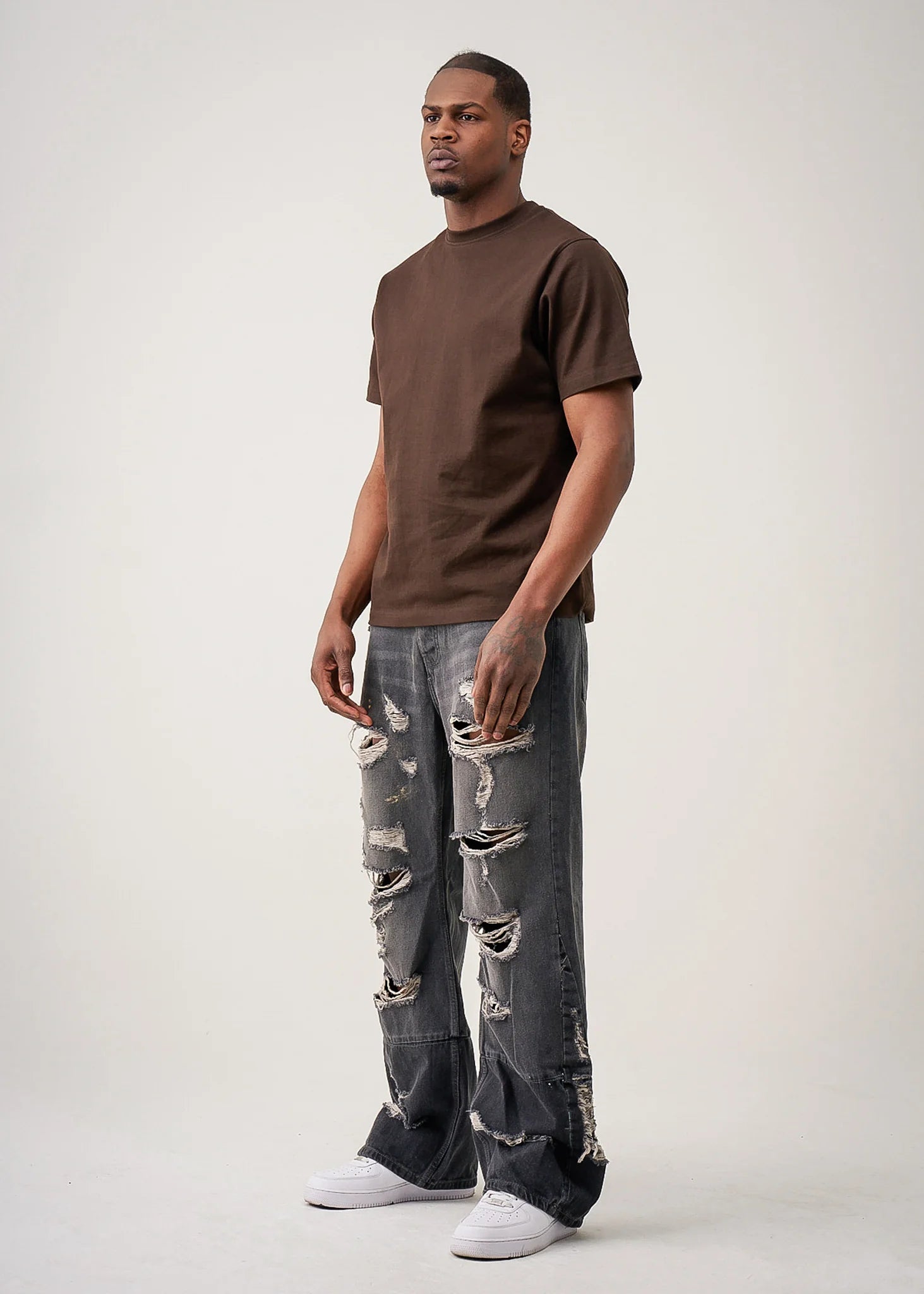 10 OZ Brown Heavyweight Cotton T-Shirt