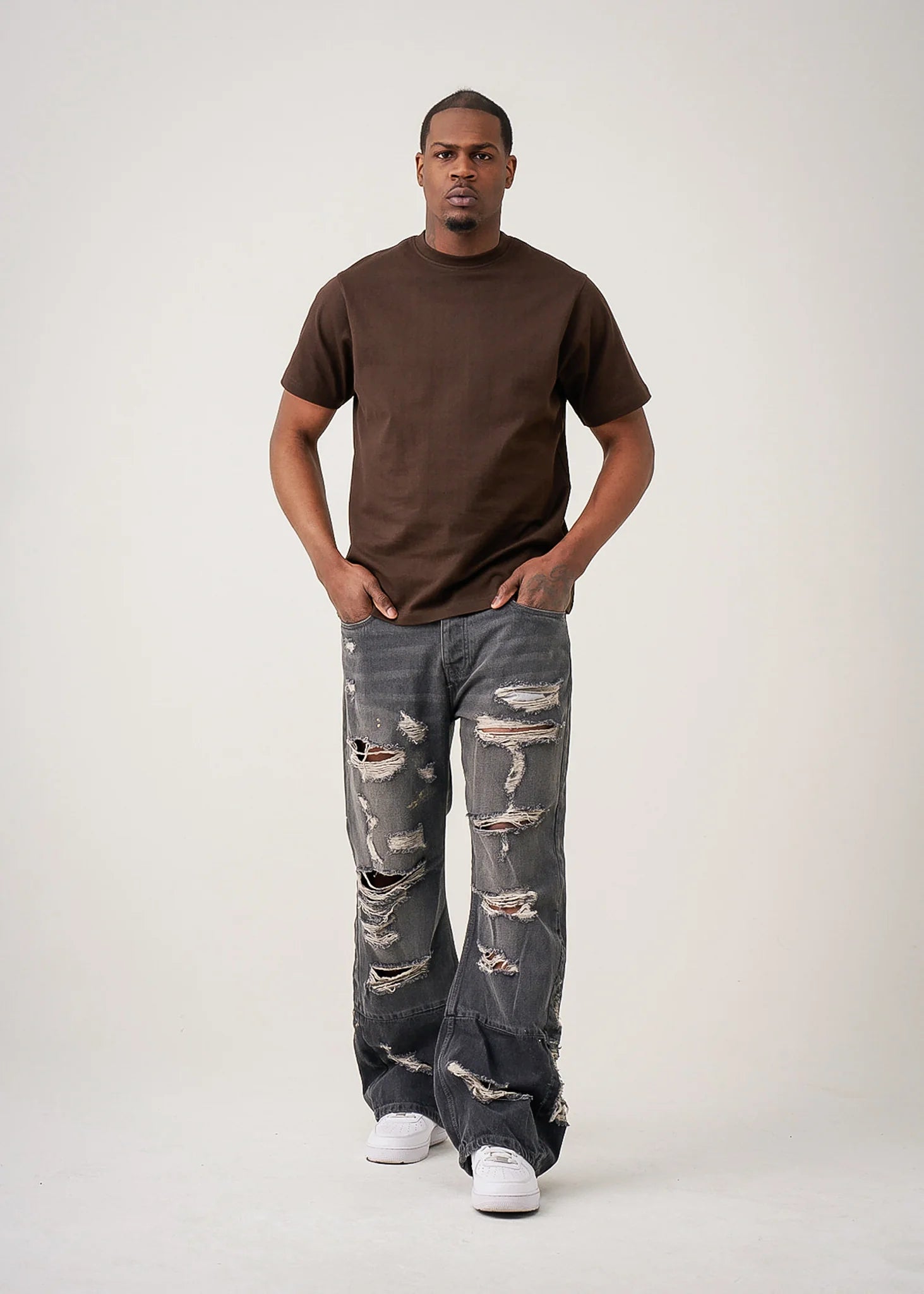 10 OZ Brown Heavyweight Cotton T-Shirt