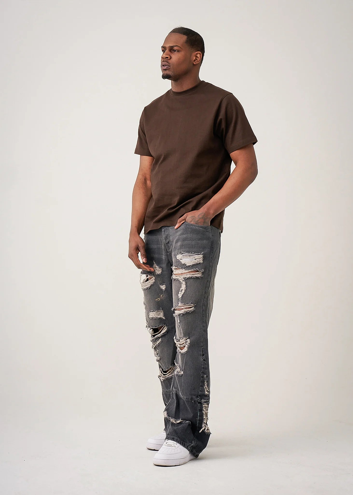 10 OZ Brown Heavyweight Cotton T-Shirt
