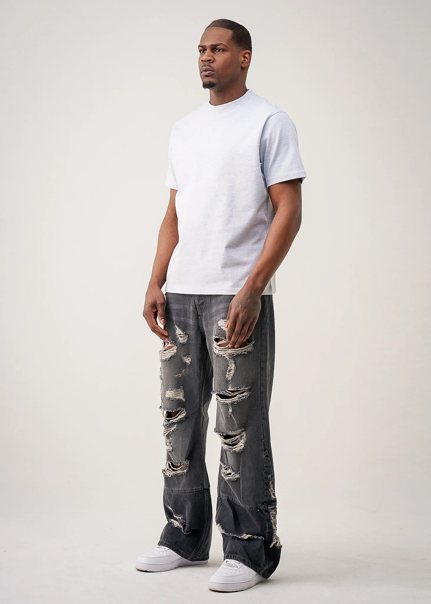 10 OZ Gray Heavyweight Cotton T-Shirt