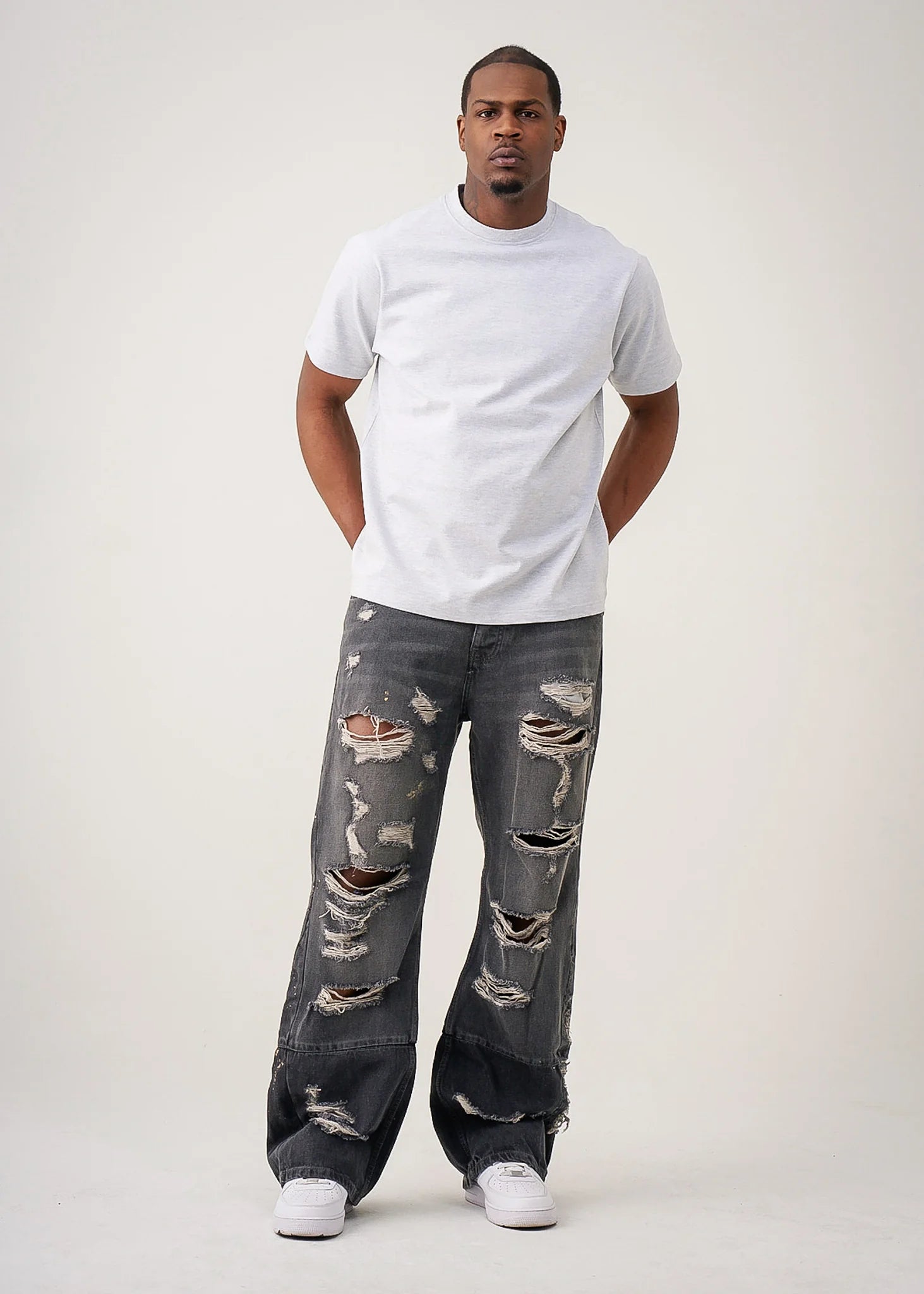 10 OZ Gray Heavyweight Cotton T-Shirt