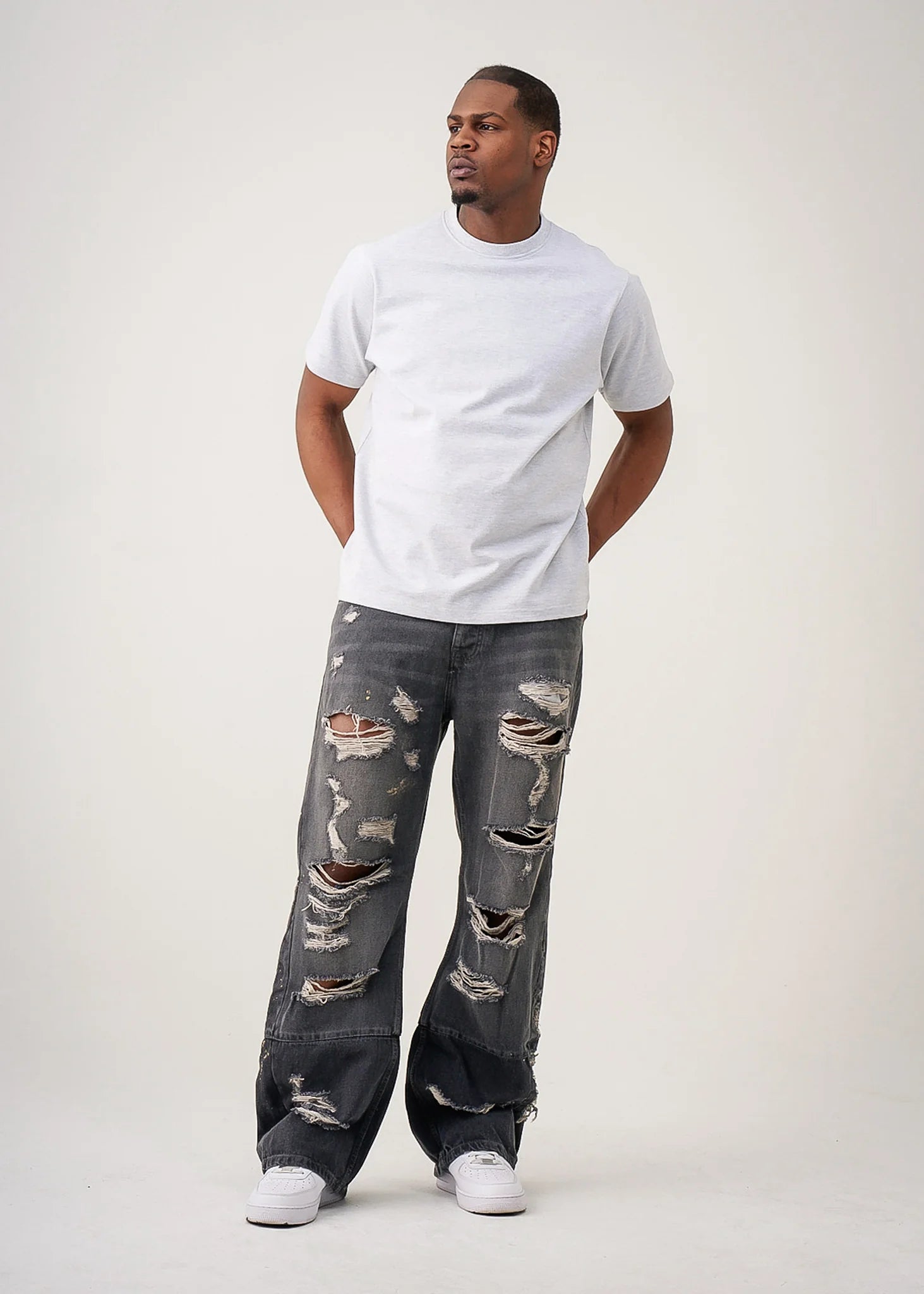 10 OZ Gray Heavyweight Cotton T-Shirt