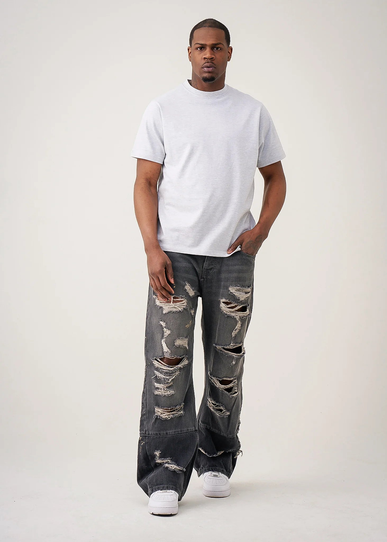 10 OZ Gray Heavyweight Cotton T-Shirt