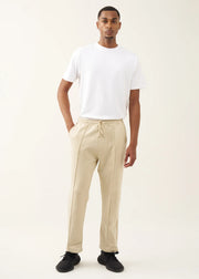10 OZ Beige 3D Stitch Open Bottom Fleece Sweatpant