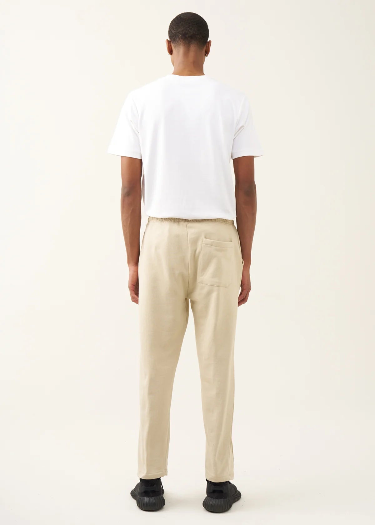 10 OZ Beige 3D Stitch Open Bottom Fleece Sweatpant