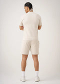 Beige 12 Ounce Heatguard Interlock Lycra T-Shirt Short Set