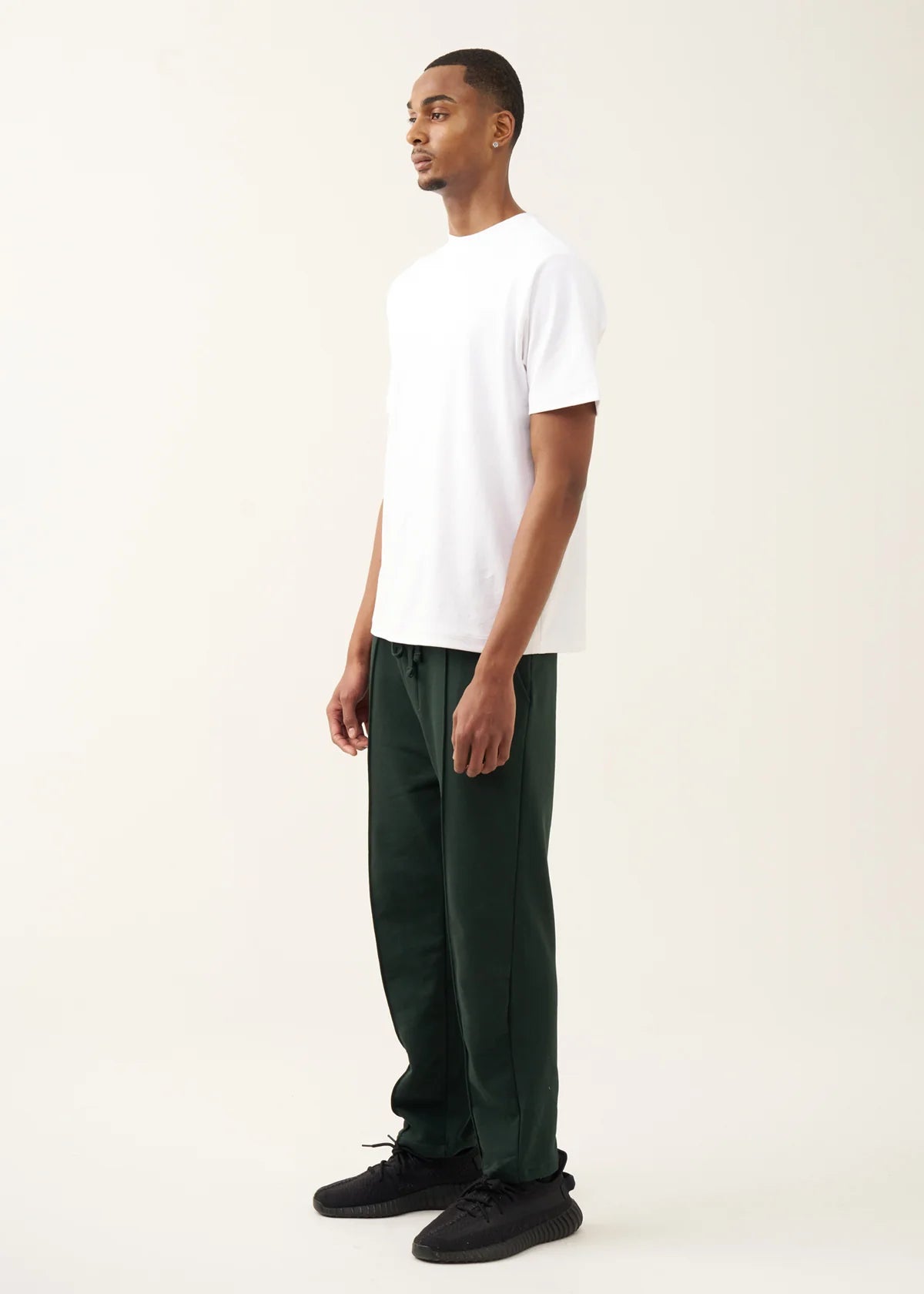 10 OZ Dark Green 3D Stitch Open Bottom Fleece Sweatpant
