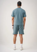 Teal Blue 12 Ounce Heatguard Interlock Lycra T-Shirt Short Set