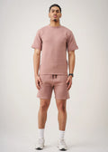 Pink 12 Ounce Heatguard Interlock Lycra T-Shirt Short Set