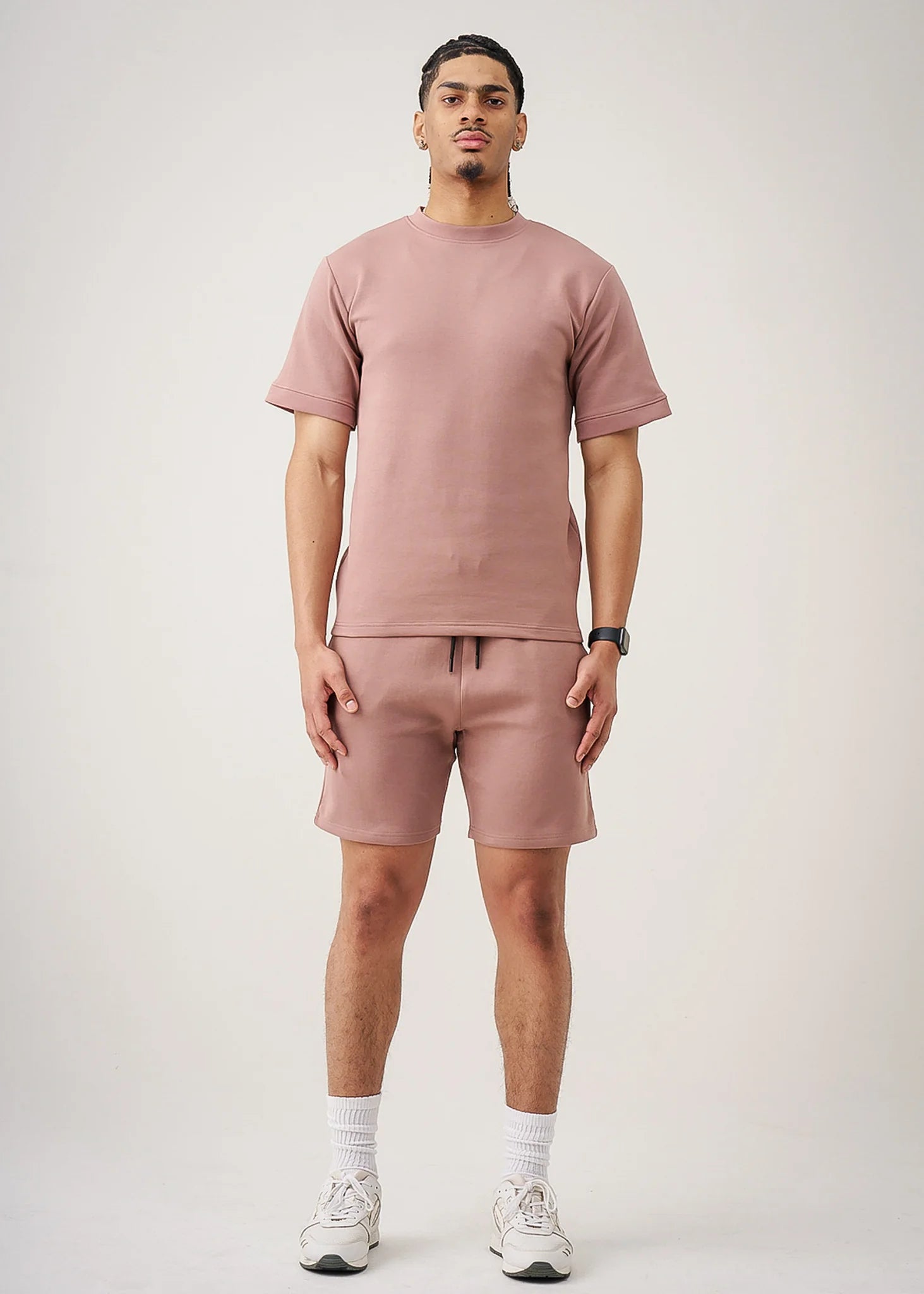 12 OZ Pink Heatguard Interlock Lycra T-Shirt Short Set