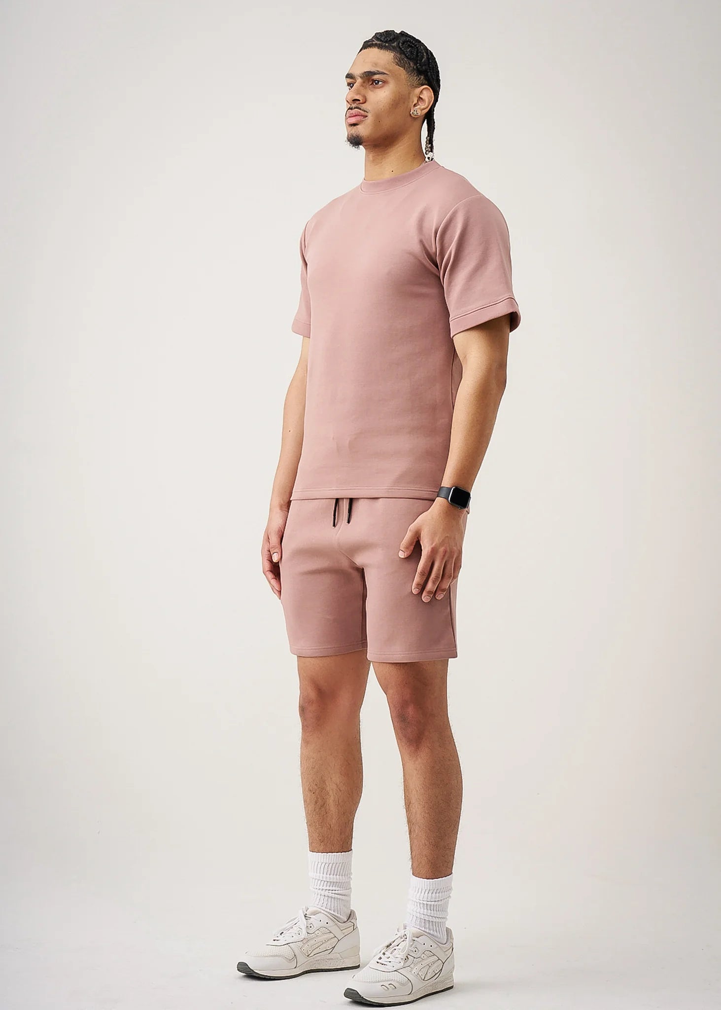12 OZ Pink Heatguard Interlock Lycra T-Shirt Short Set