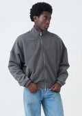 600 GSM Shadow Mock Neck Oversized Drop Shoulder Garment Dyed Jacket