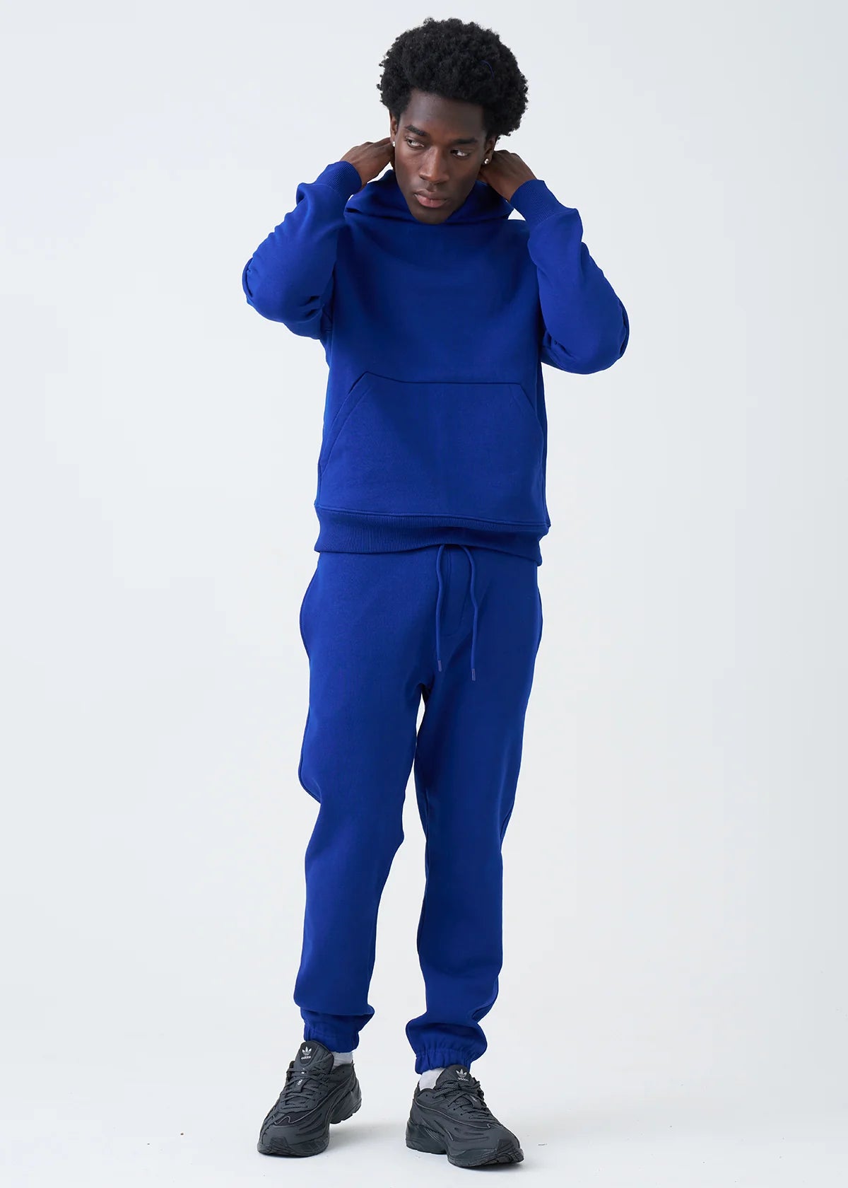 14 OZ Blue Heavyweight Fleece Sweatsuit