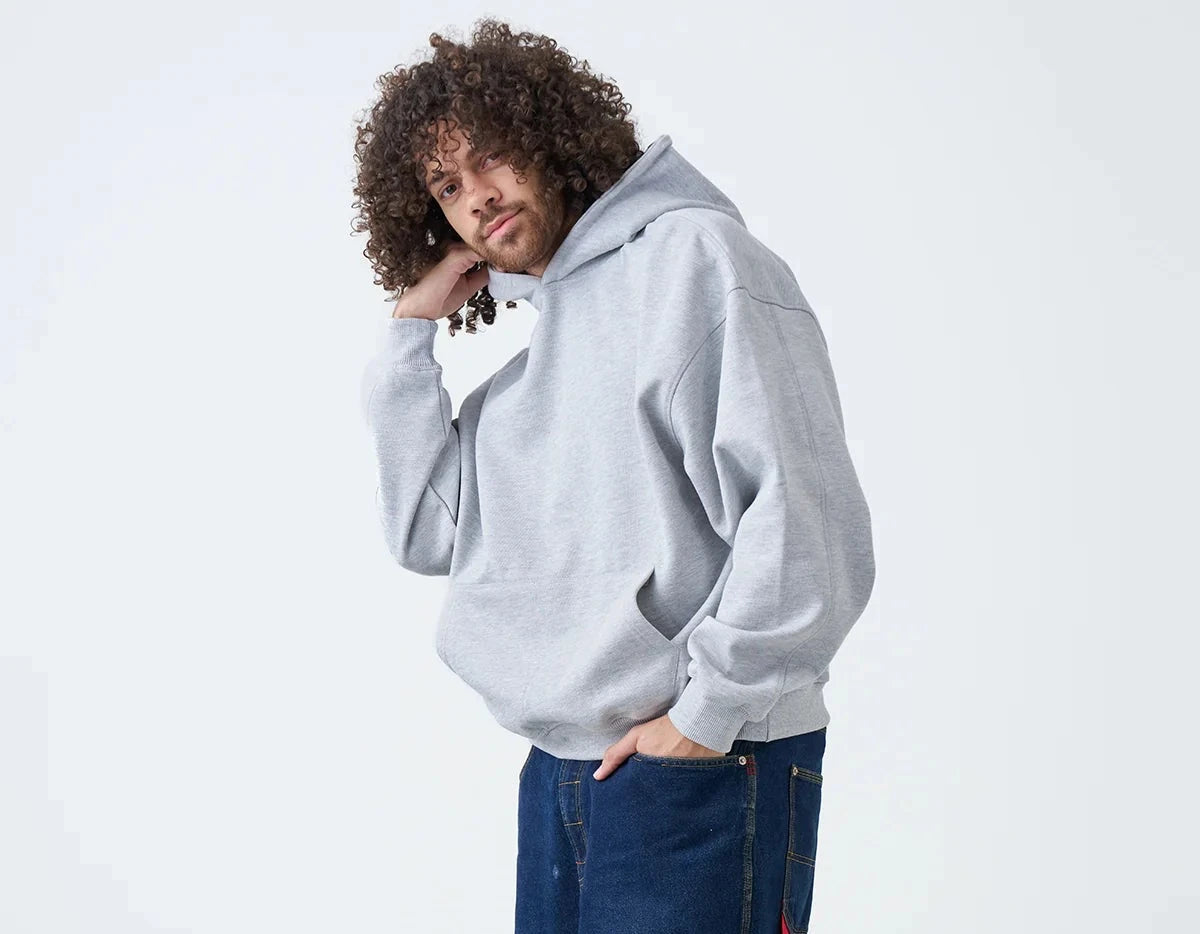 14 OZ Gray Oversized Urban Hoodie