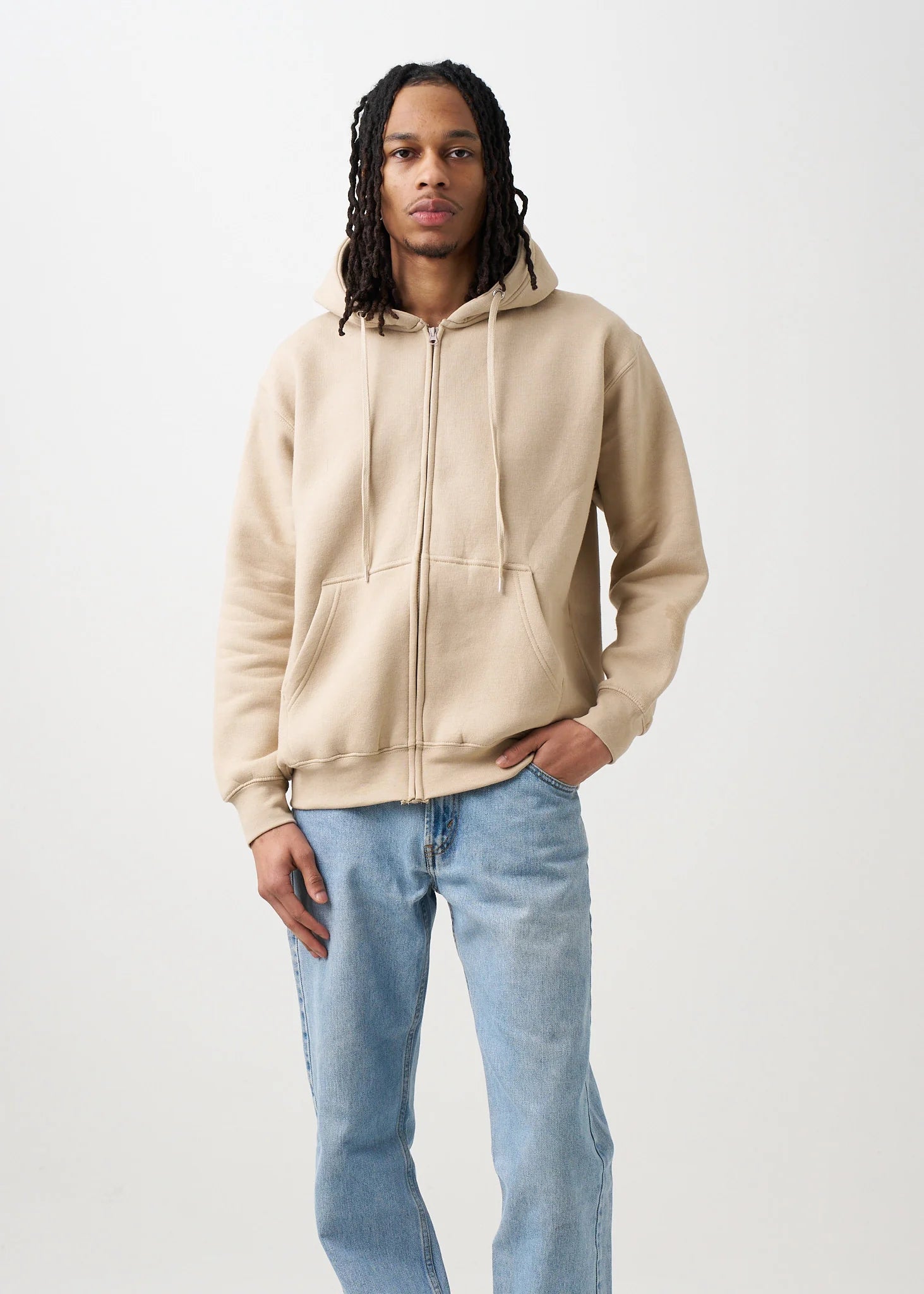 10 OZ Sand Heavyweight Zip-Up Hoodie